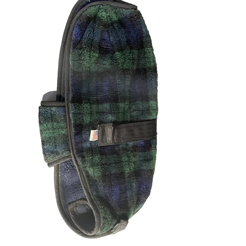 Foggy Mountain Dog Coat Fleece Size 10 Green Blue‎ Plaid Warmer Accessory